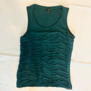 Ann Taylor Teal Ruffled Tank